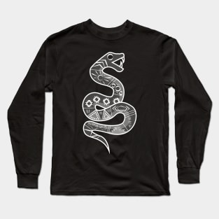 Mexican Aztec Snake Design Long Sleeve T-Shirt